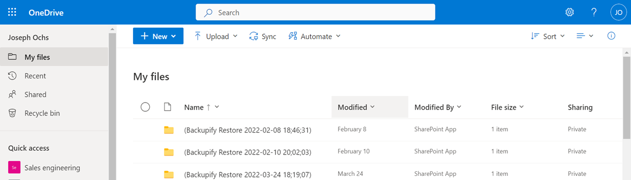 Data restore locations